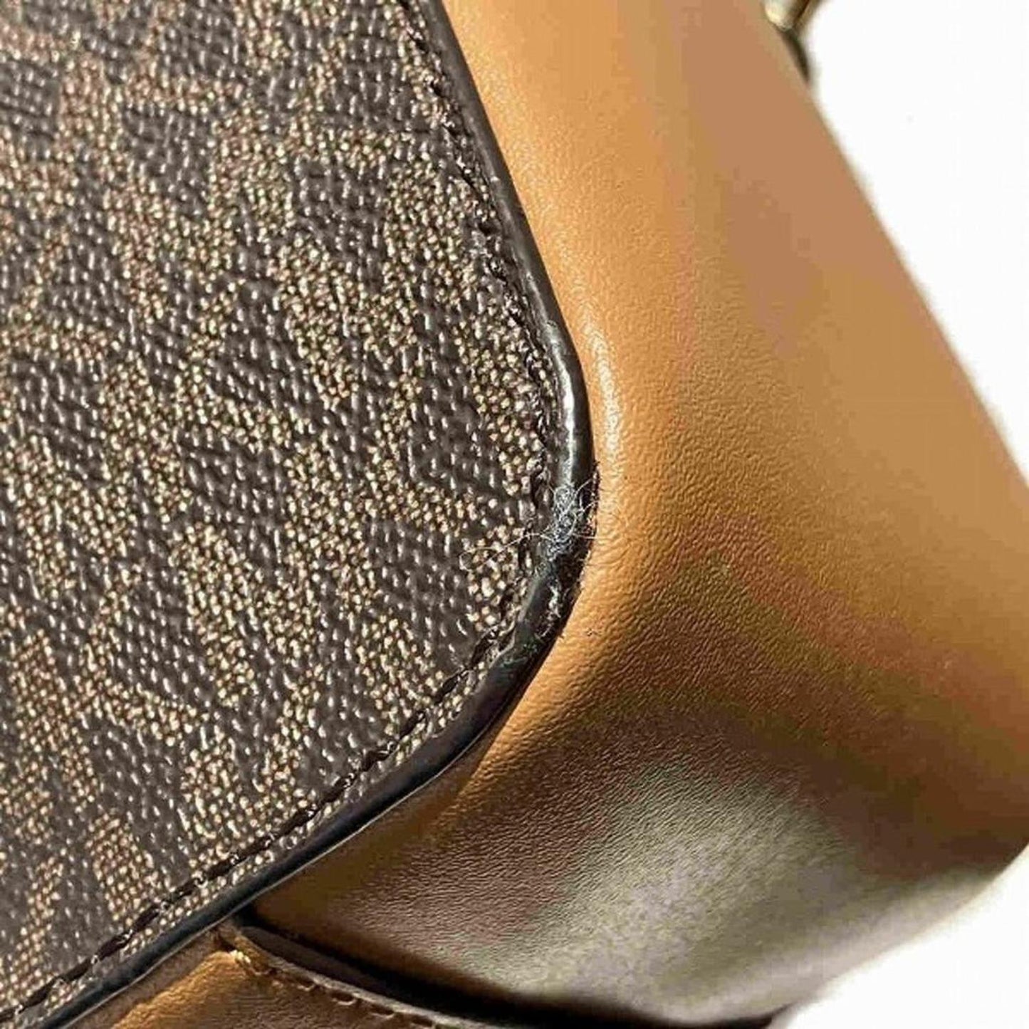 Coated Canvas Leather Shoulder Bag (Pre-Owned)