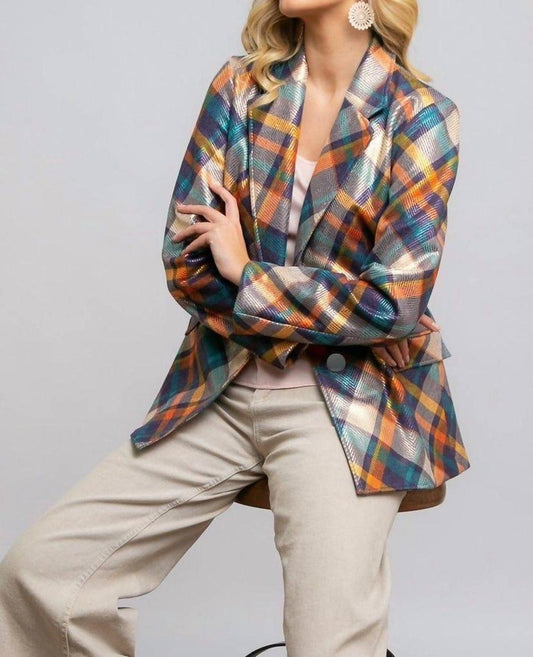 Alexey Jacket In Danube Plaid