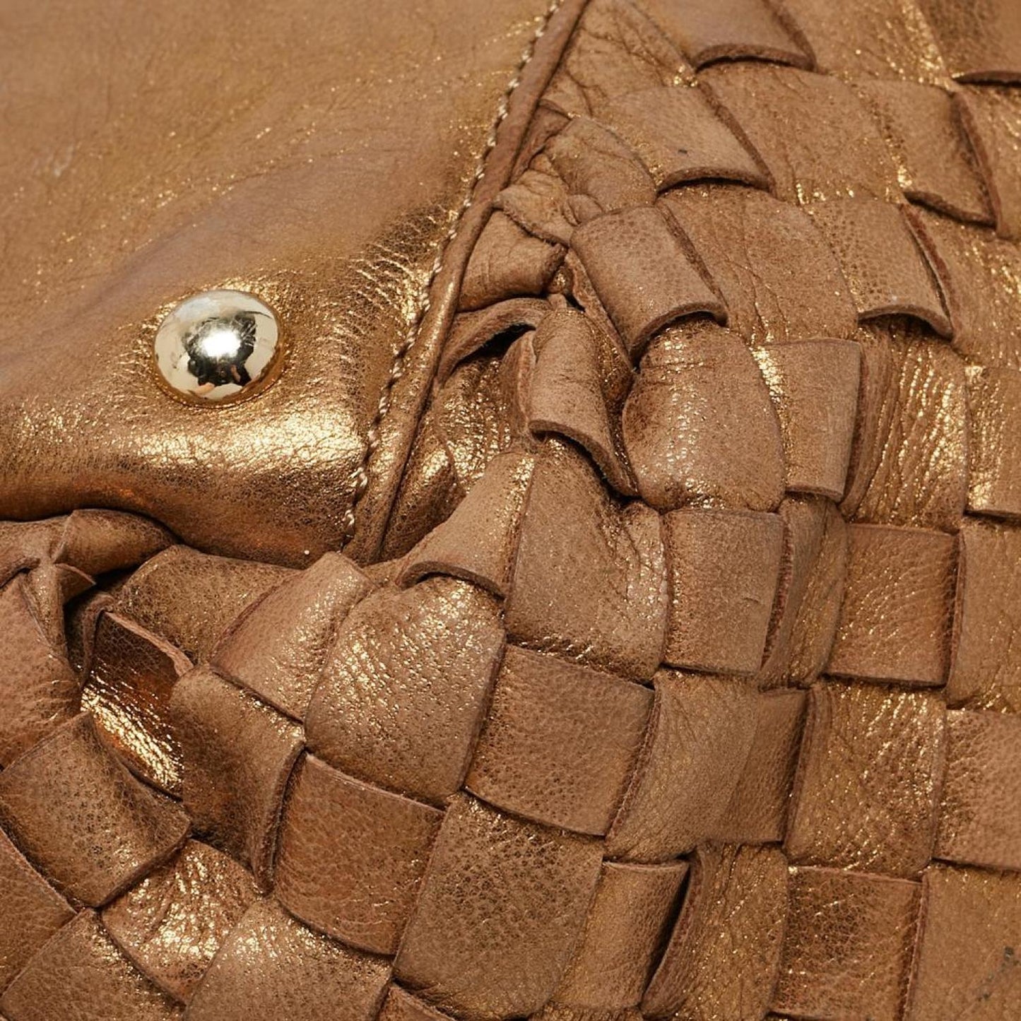 Michael Kors Gold Woven Leather Drawstring Tote