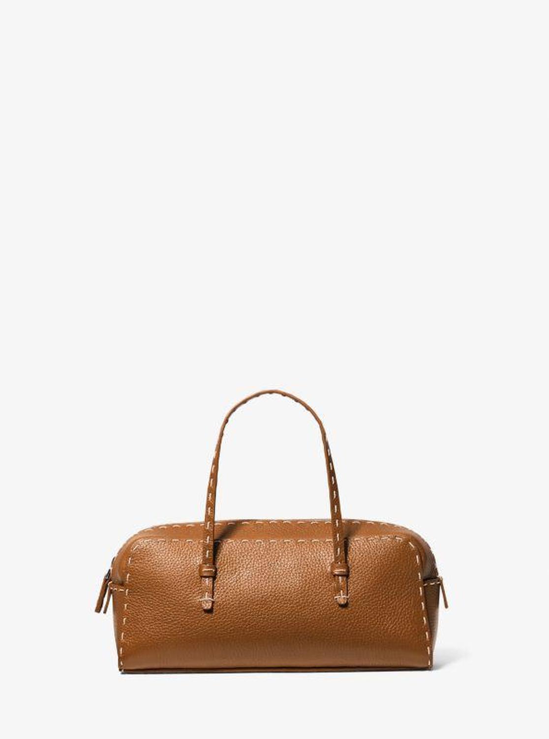 Roberta Hand-Stitched Pebbled Leather Satchel