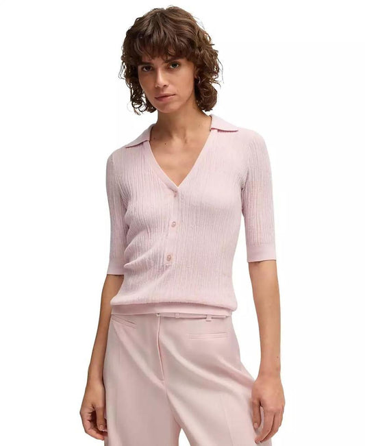 Women's V-Neck Short-Sleeve Sweater