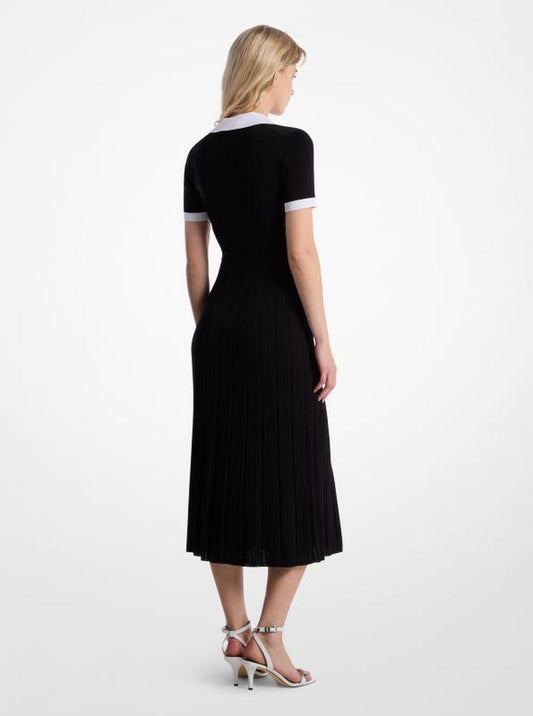 Stretch Knit Polo Dress