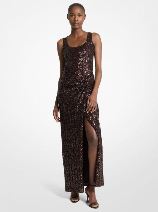 Sequin Stretch Pareo Maxi Skirt