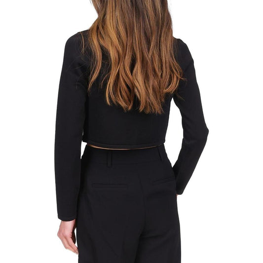 Womens Embellished Knit Crop Sweater