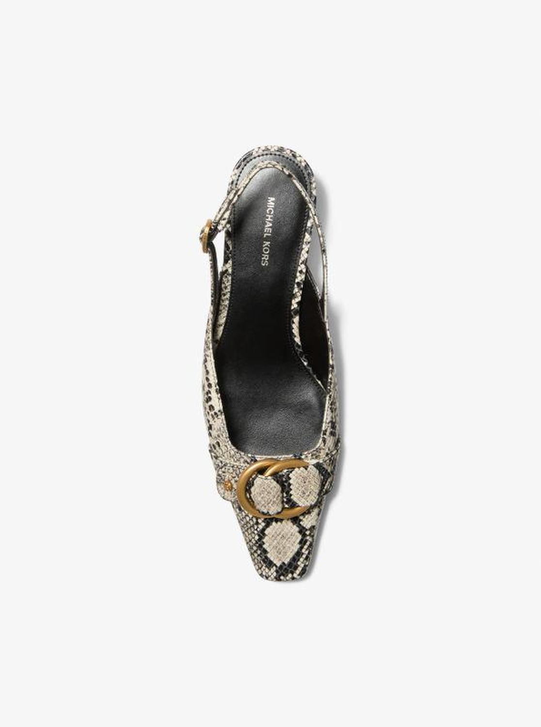 Jaden Snake Embossed Leather Slingback Pump
