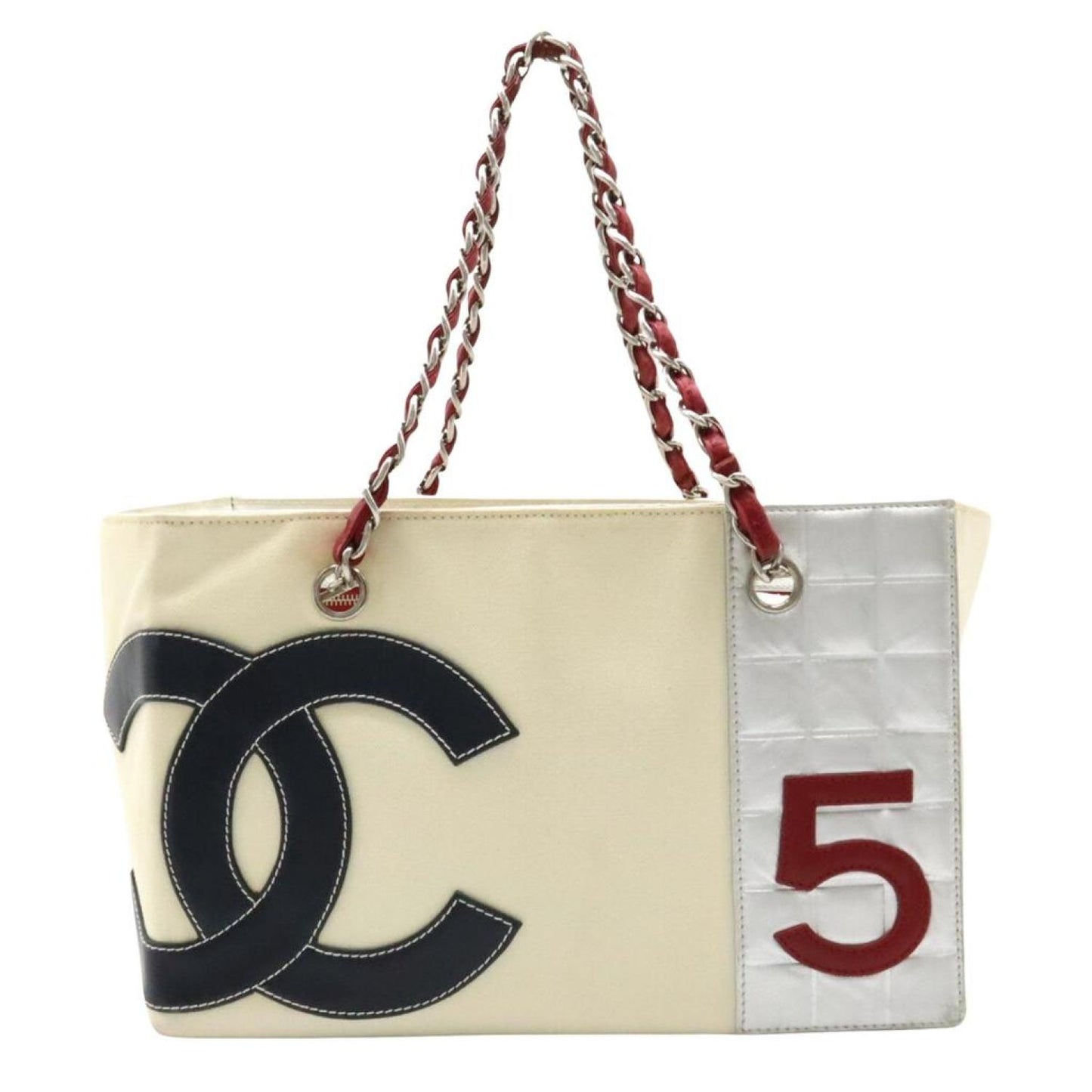 Chanel Chocolate Bar Canvas Shoulder Bag (Pre-Owned)