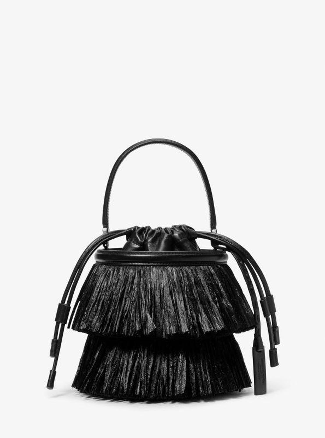 Ischia Mini Leather and Fringe Bucket Bag