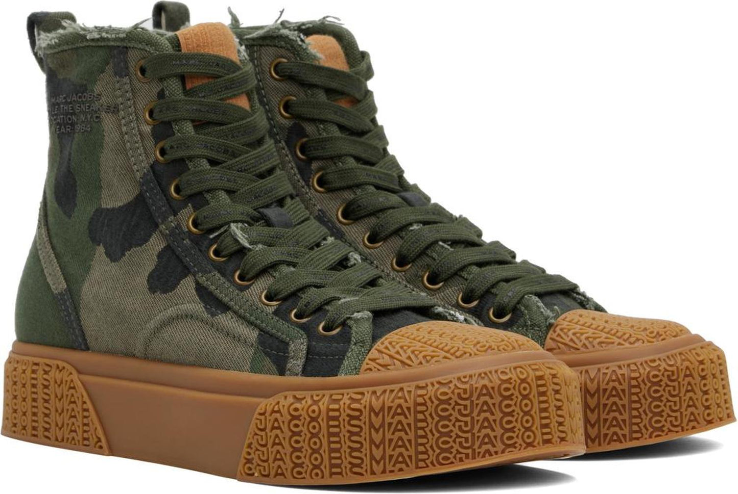 Khaki 'The Camo Jacquard' High Top Sneakers