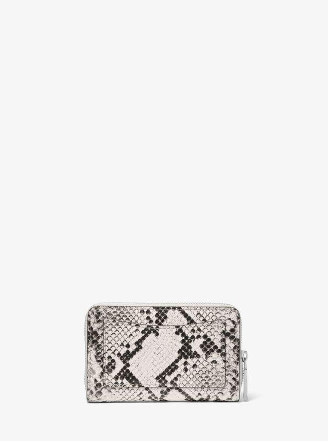 Jet Set Small Snake Embossed Leather Zip-Around Wallet