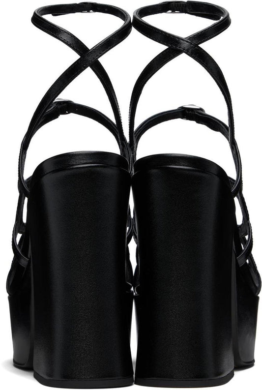 Black 'The Kiki' Platform Heeled Sandals