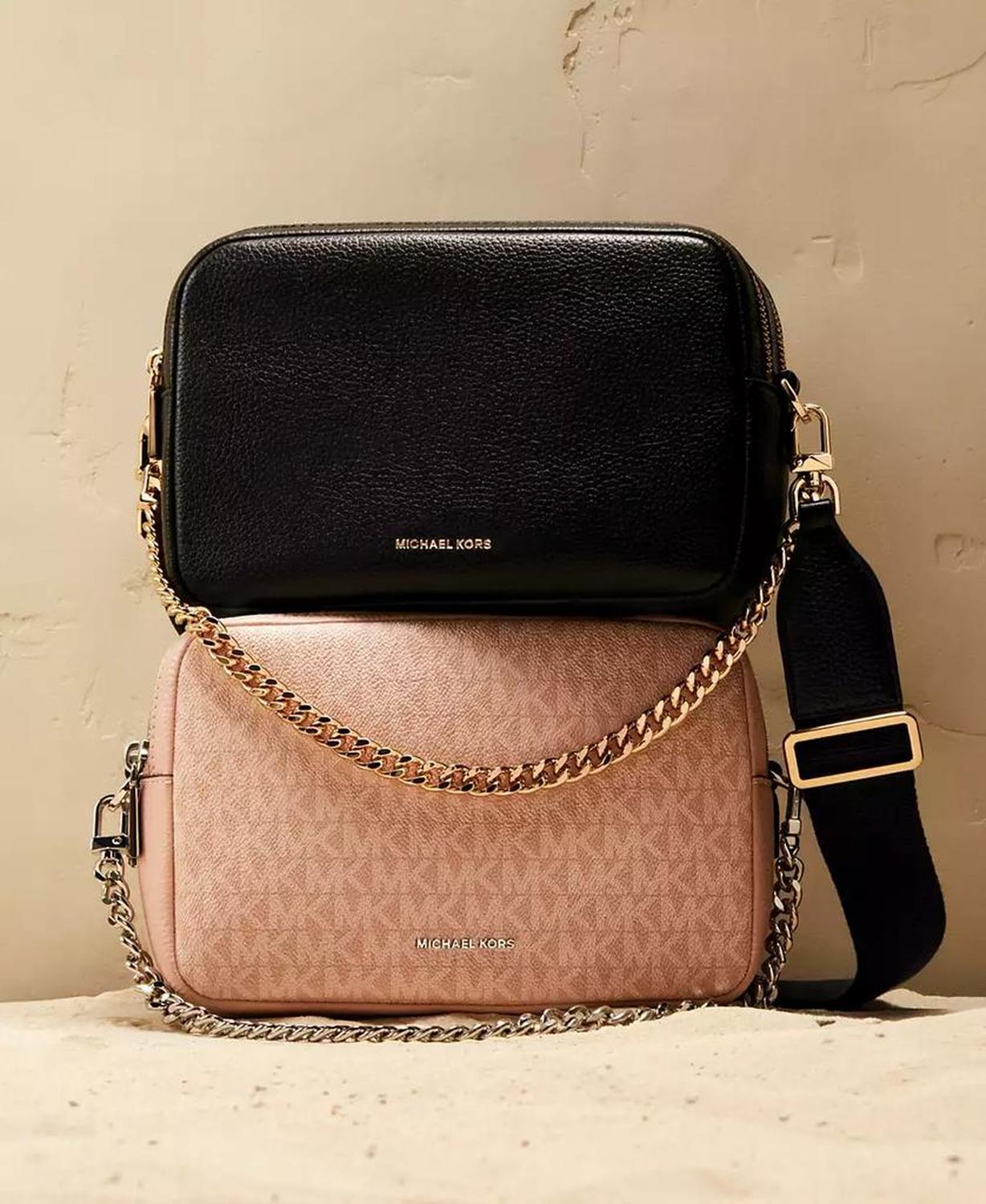 Bryant Medium Leather Double Zip Chain Camera Crossbody