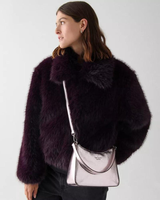 Margot Crinkle Metallic Convertible Shoulder Bag