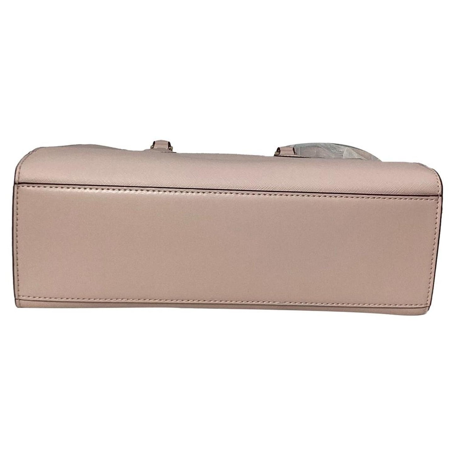 Sheila Medium Satchel in Powder Blush Pink Faux Saffiano Leather