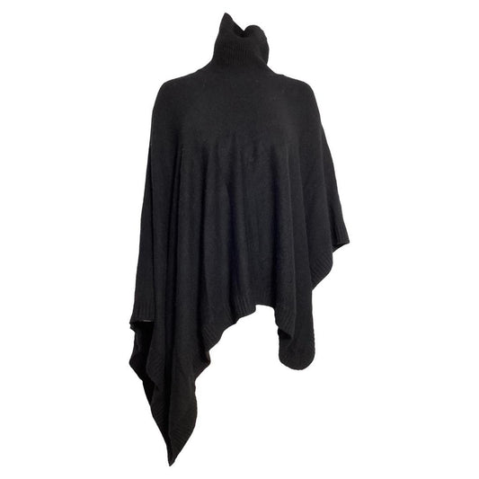 Michael Michael Kors Turtleneck Poncho in Black Merino Wool