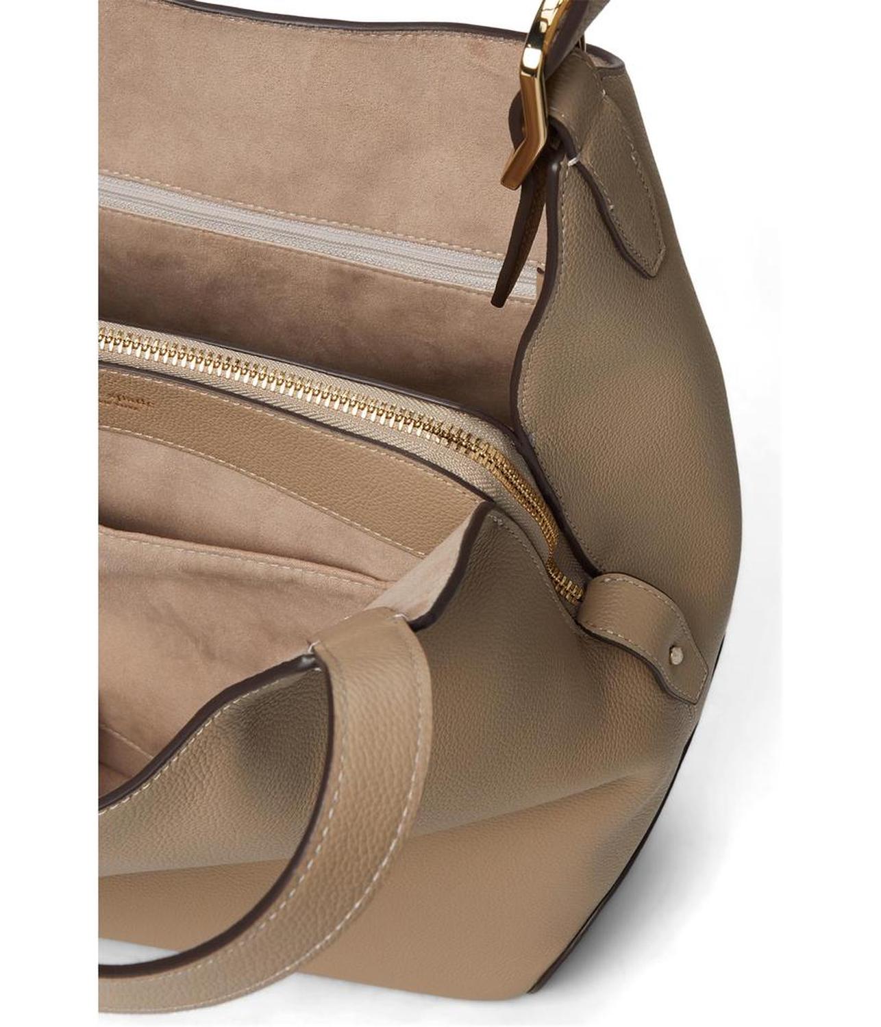 Deco Pebbled Leather Large Shoulder Bag
