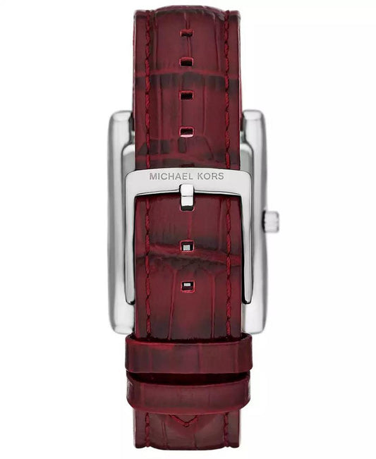 Women's Essex Three-Hand Red Leather Watch, 26x36mm