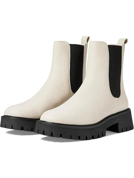 Asher Flat Bootie Womens Stretch Leather Chelsea Boots