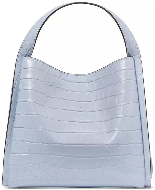 Knott Croc Embossed Leather Small Crossbody Tote