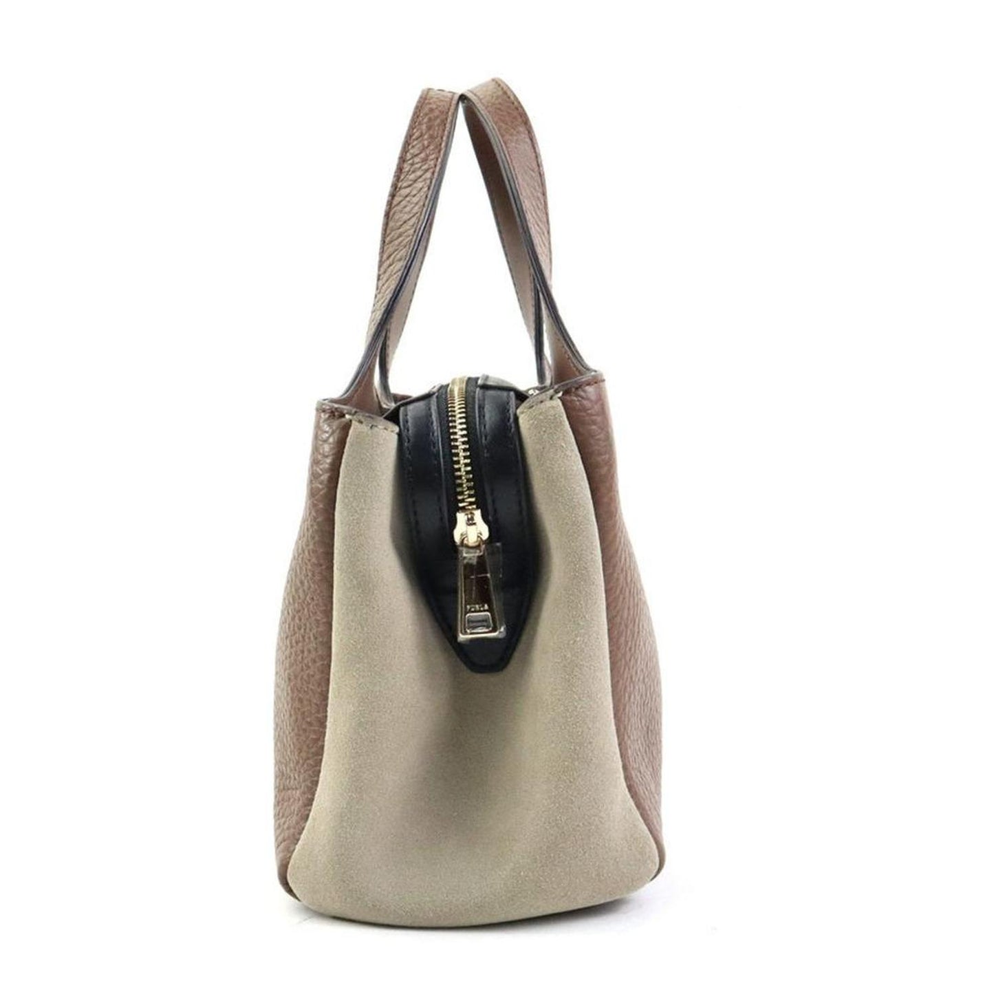 Leather Suede Handbag Shoulder Bag (Pre-Owned)