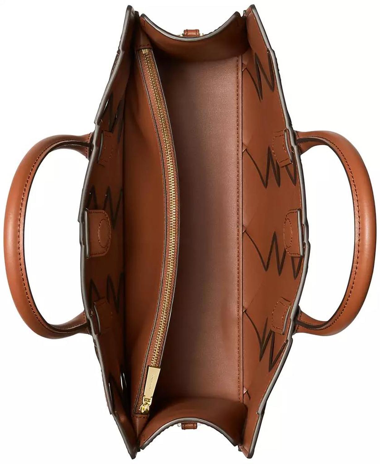 Scarlett Medium Woven Leather East West Satchel