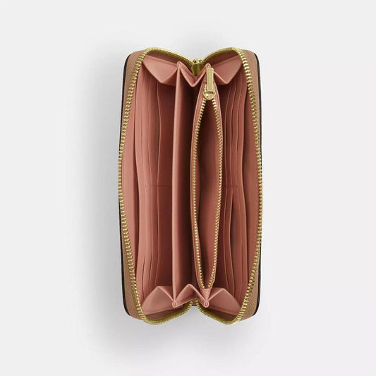 Long Zip Around Wallet In Signature Canvas With Floral Print