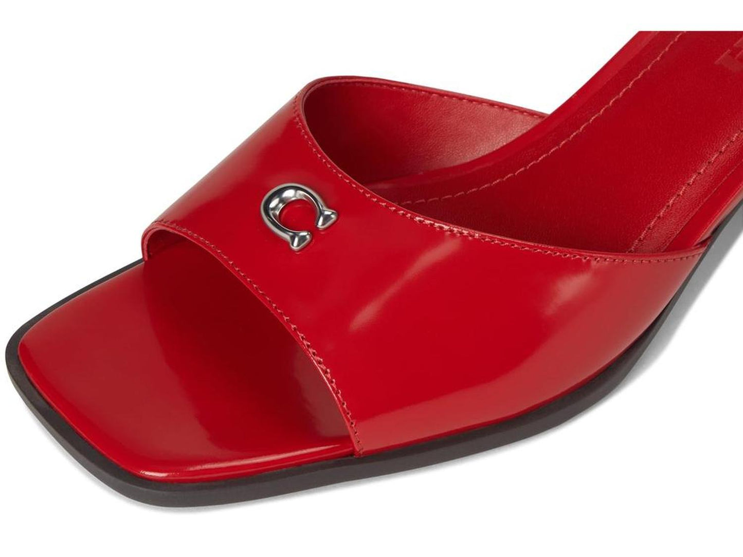Sculpted C Leather Block Heel Sandals