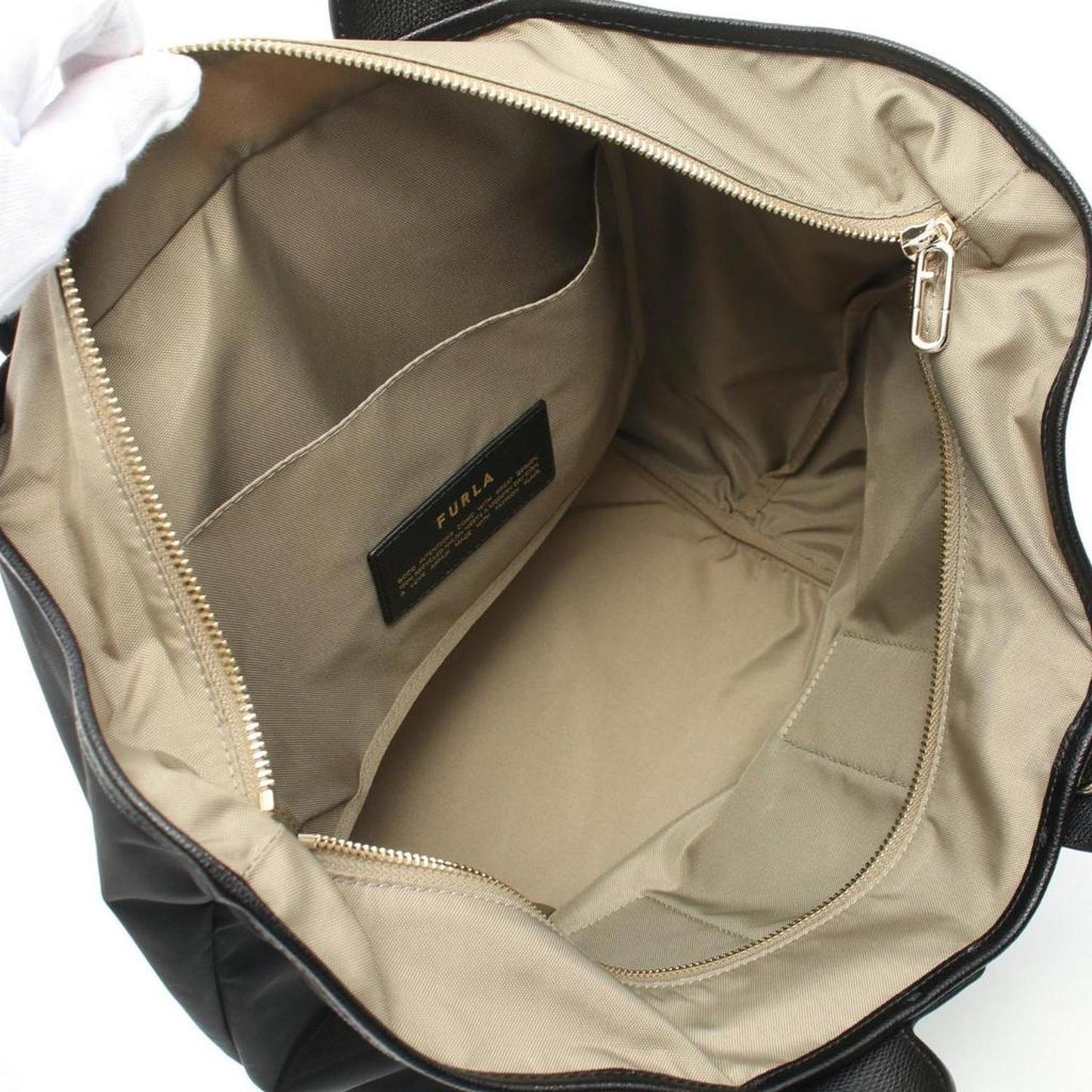 Leather Nylon Canvas Tote Bag