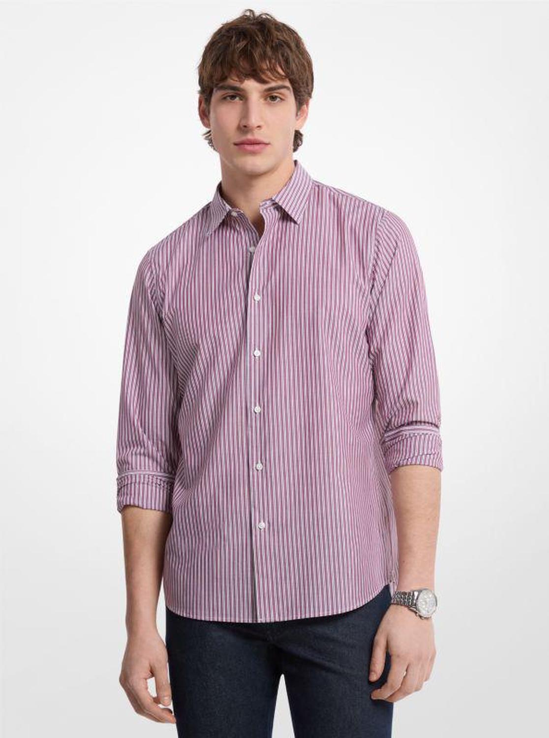Classic Fit Striped Cotton Blend Shirt