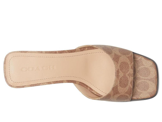 Sculpted C Coated Canvas Block Heel Sandals