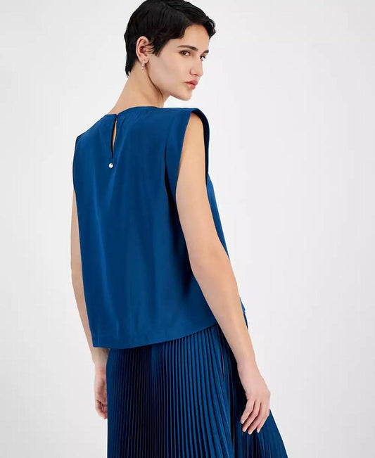 Women's Solid-Color Sleeveless Blouse