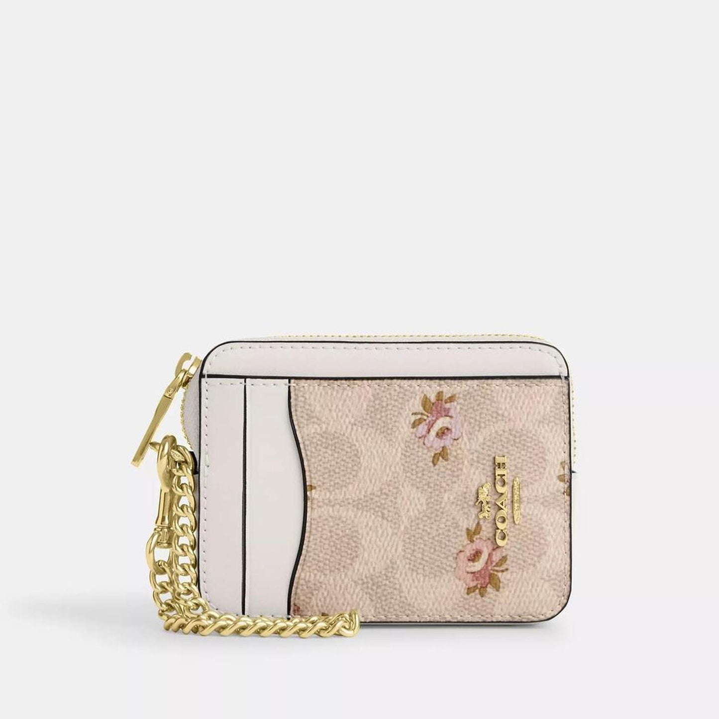 Zip Card Case In Signature Canvas With Floral Print