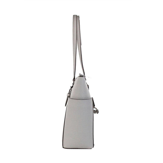 Michael Kors Charlotte ivory  Large Leather Top Zip Tote Bag Women's Purse