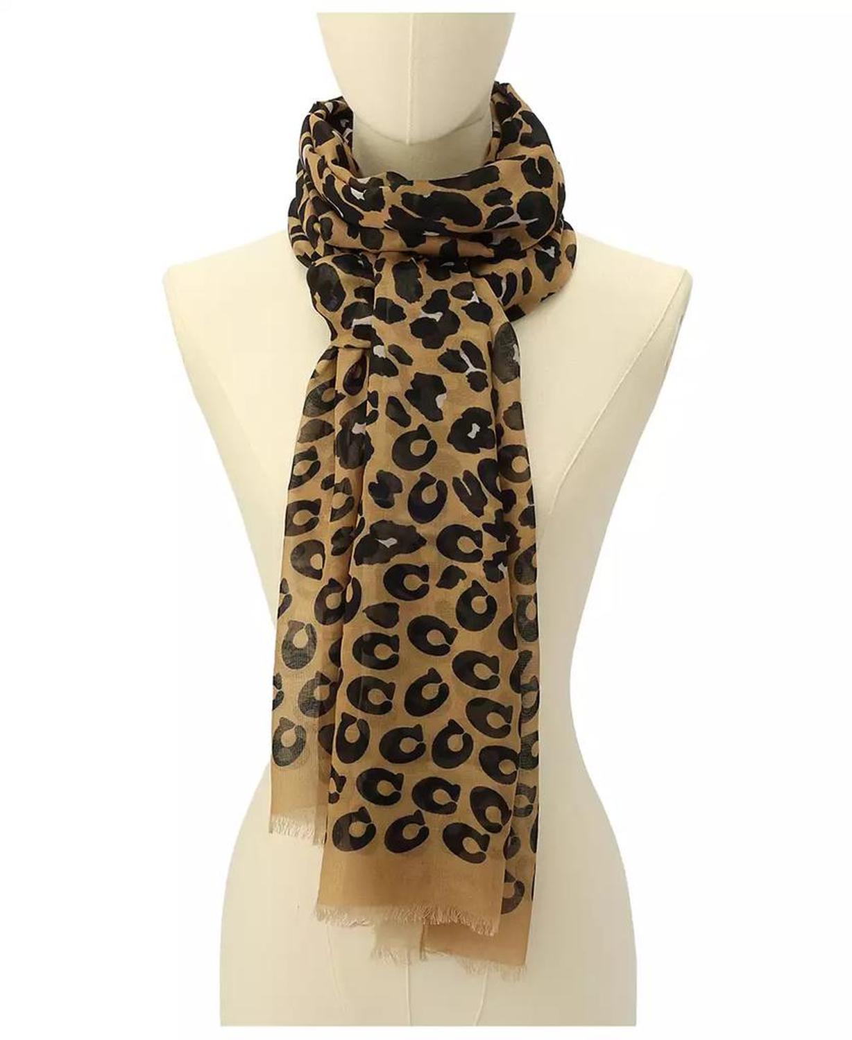 Leopard Print Oblong Scarf