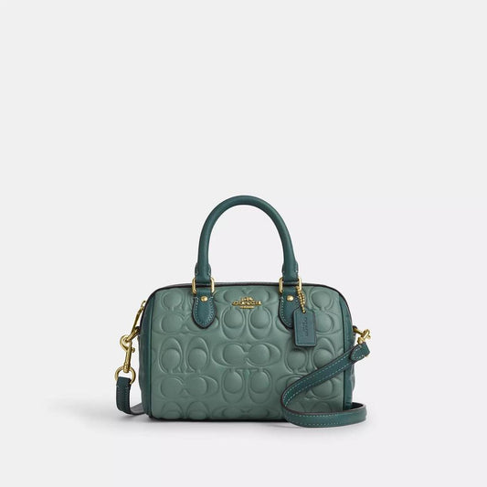 Mini Rowan Crossbody Bag In Blocked Signature Leather