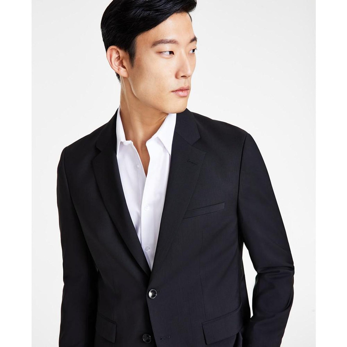 Boss Men's Modern Fit Black Wool Suit Jacket