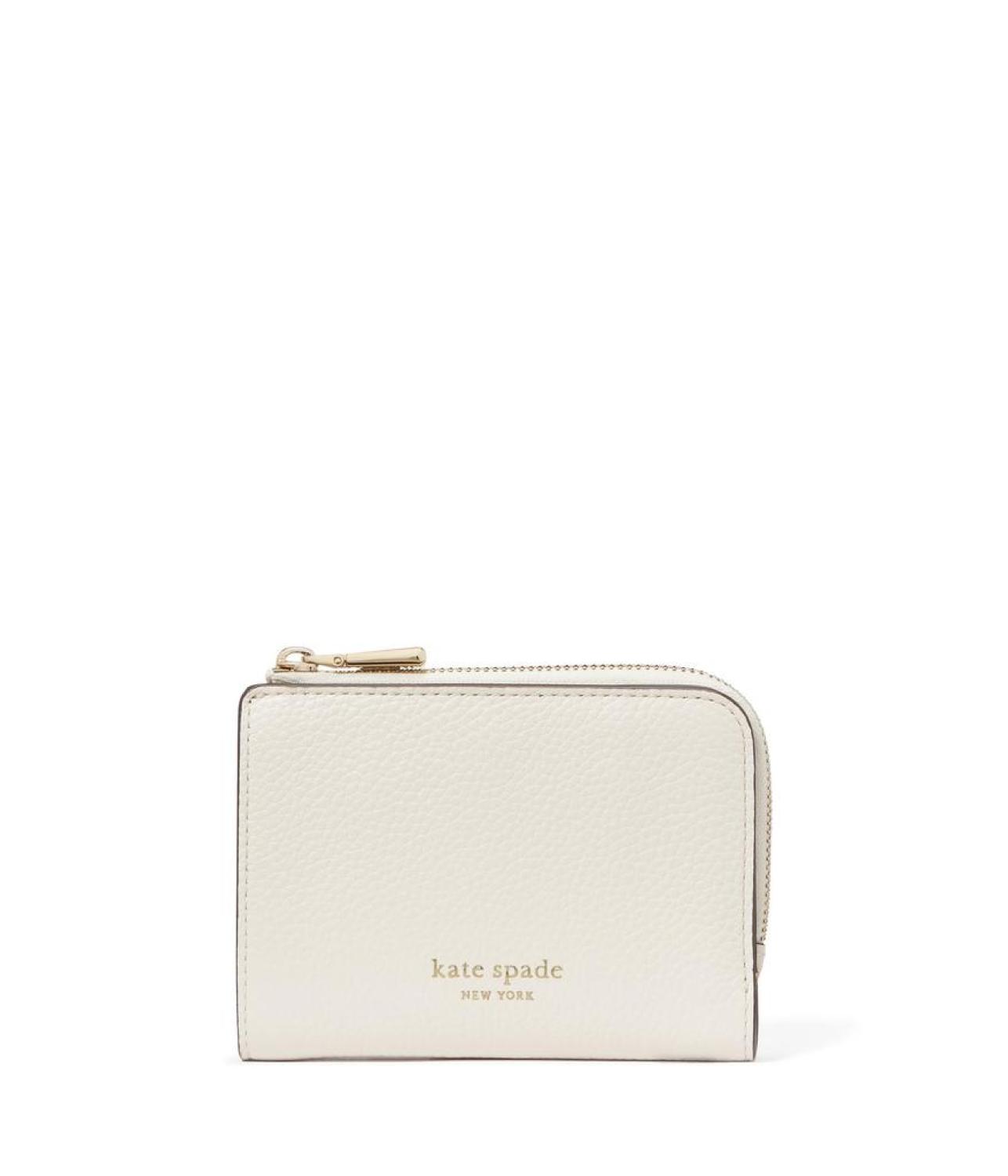 Ava Colorblocked Pebbled Leather Zip Bifold Wallet