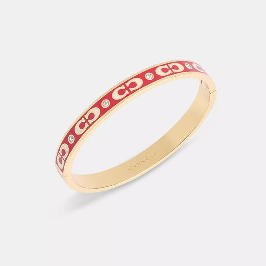 Signature Enamel Hinged Bangle