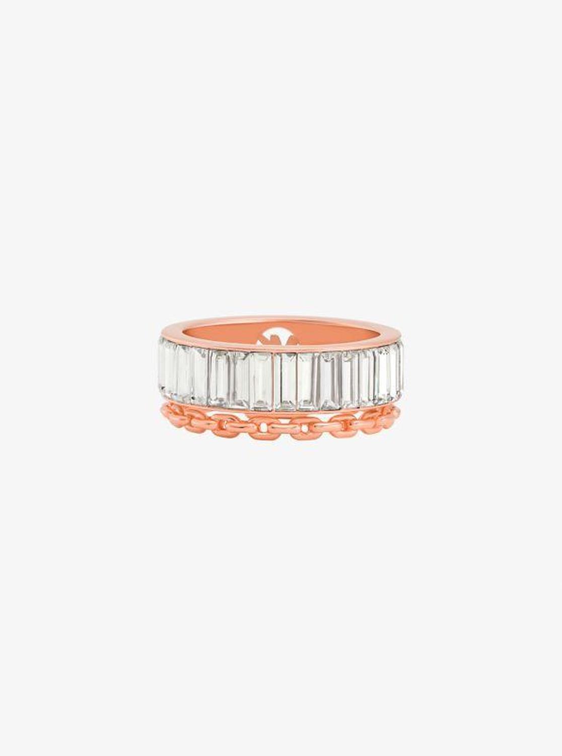 Cubic Zirconia Double Layered Ring