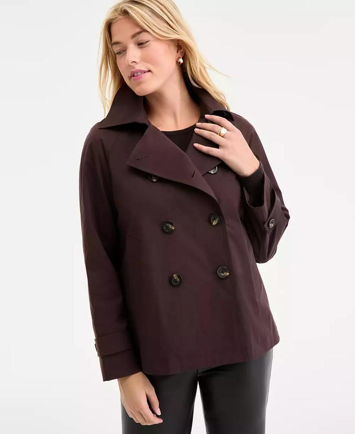 Women's Short Double-Breasted Trench Coat