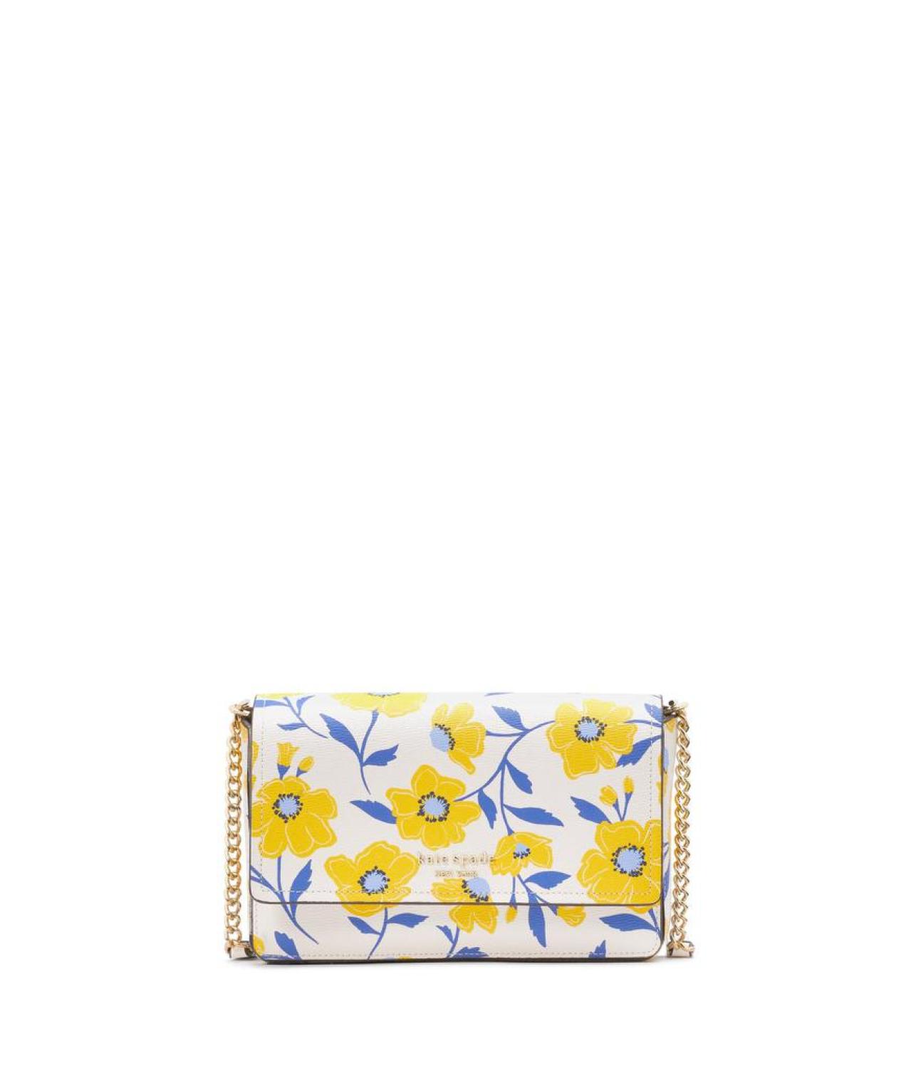 Morgan Sunshine Floral Printed Pvc Flap Chain Wallet