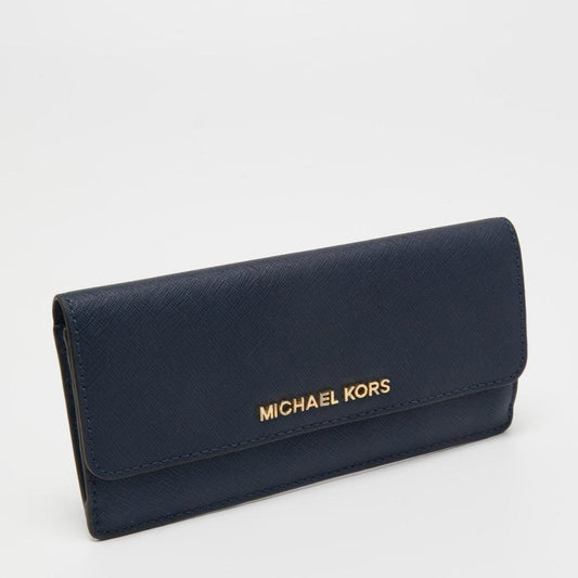 Michael Kors Blue Leather Jet Set Travel Wallet..