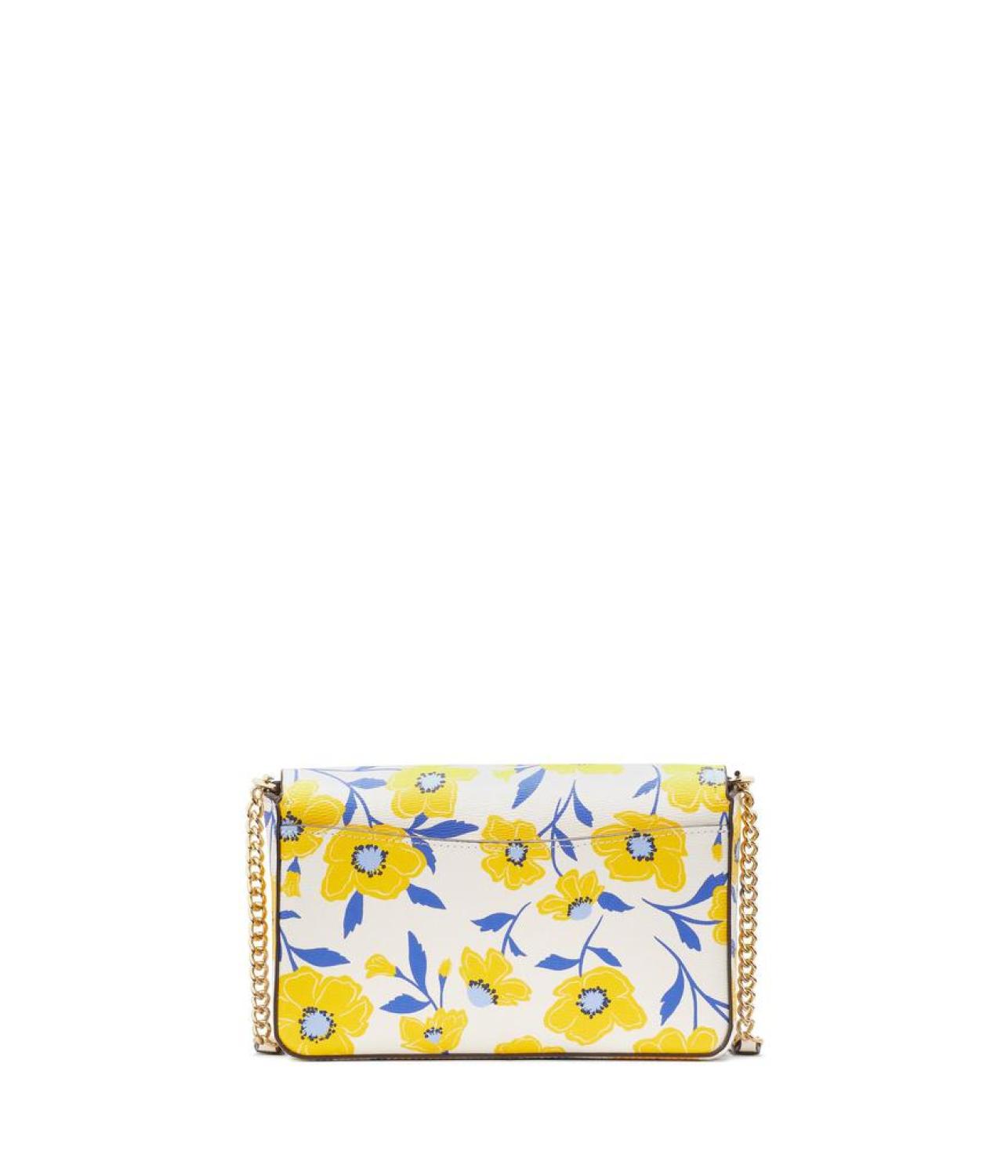 Morgan Sunshine Floral Printed Pvc Flap Chain Wallet