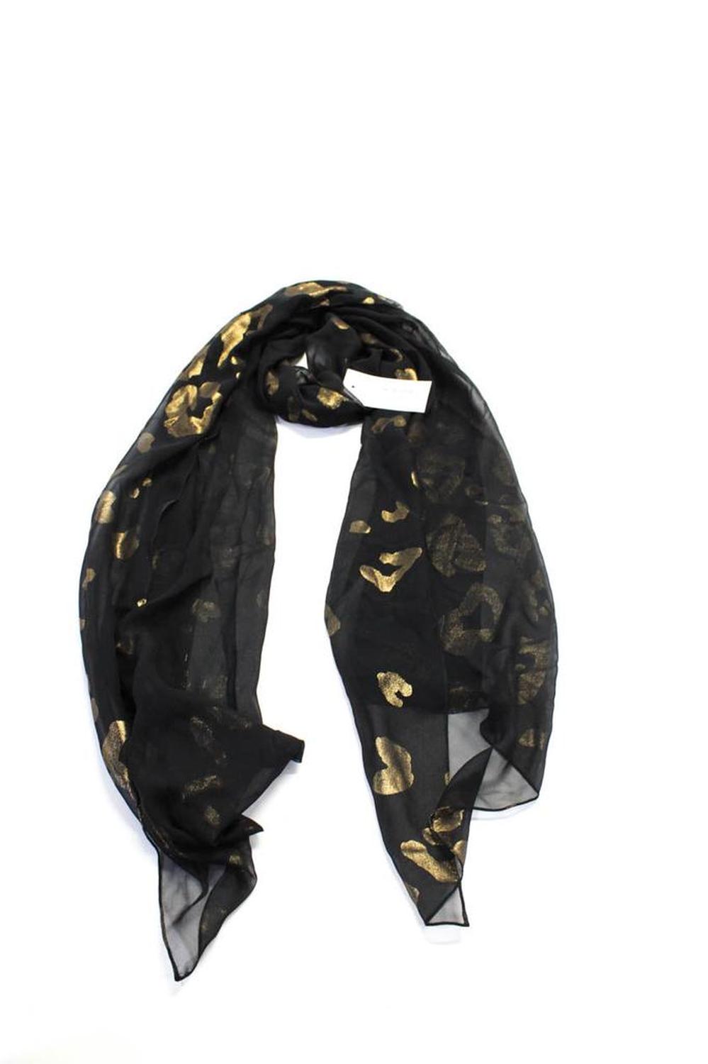 Marchesa Notte Women's Silk Leopard Print Scarf Black
