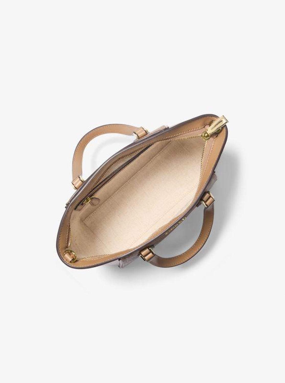 Taryn Small Signature Logo and Leather Convertible Crossbody Bag