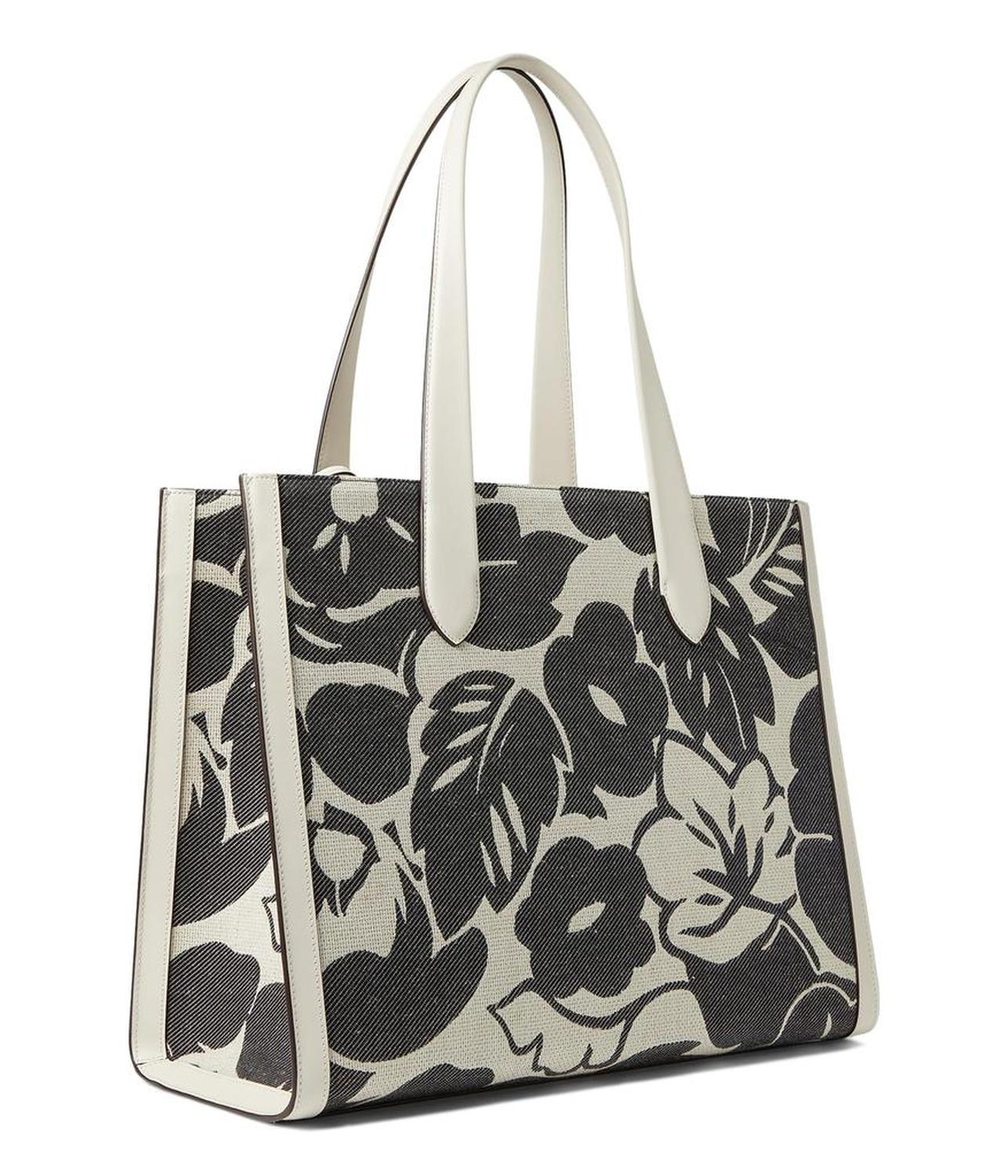 Manhattan Tropical Foliage Canvas Jacquard Large Tote