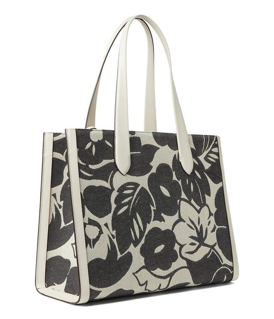 Manhattan Tropical Foliage Canvas Jacquard Large Tote