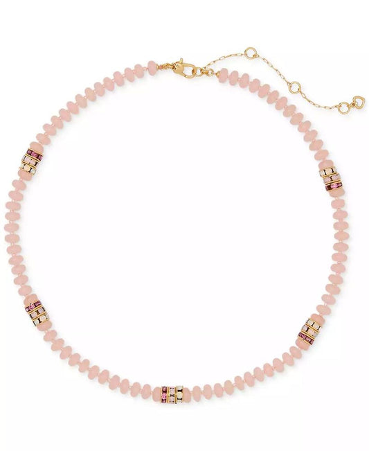 Gold-Tone Crystal & Color Bead Collar Necklace, 16" + 3" extender