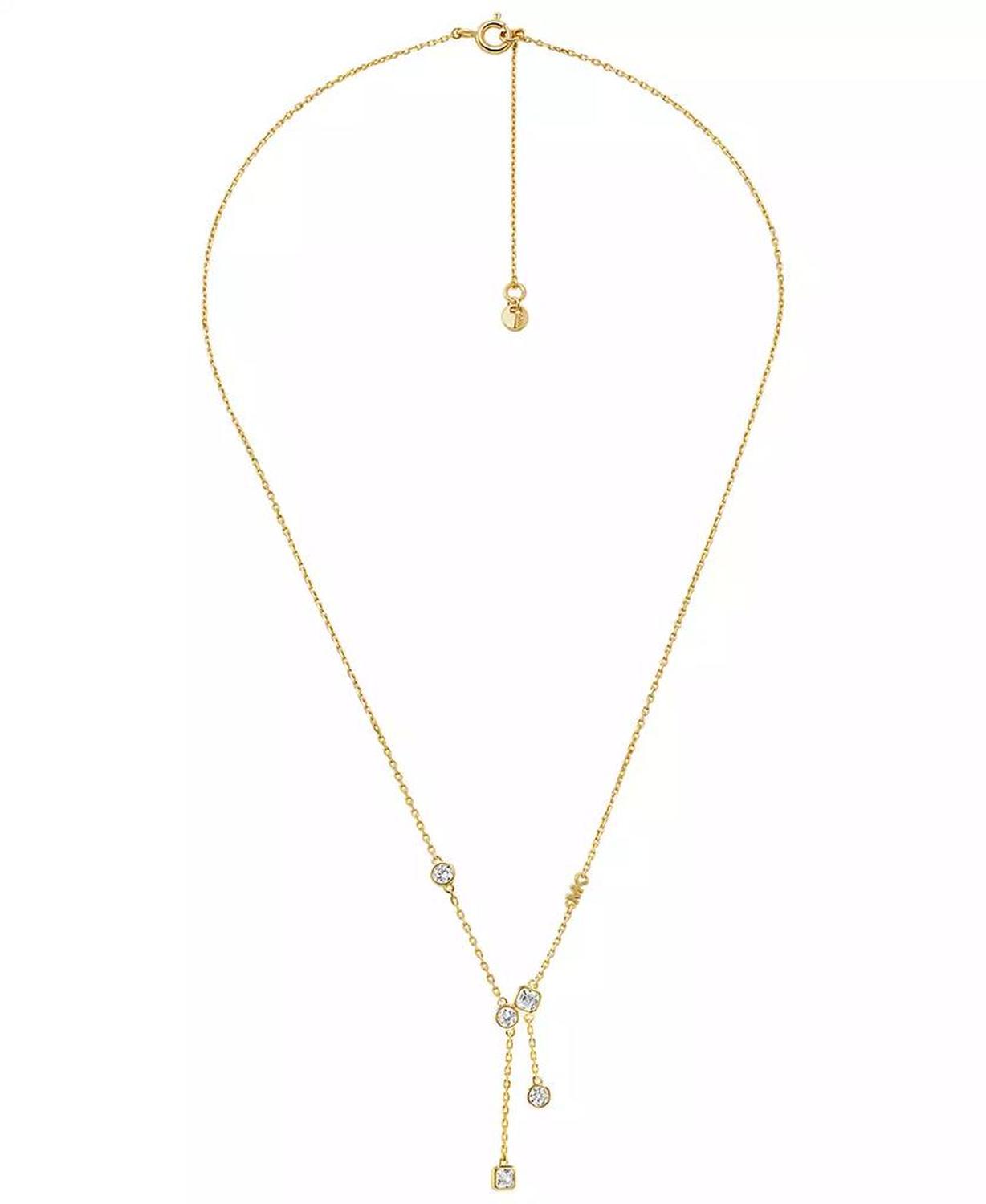 Brilliance Lariat Cubic Zirconia Y Pendant Necklace