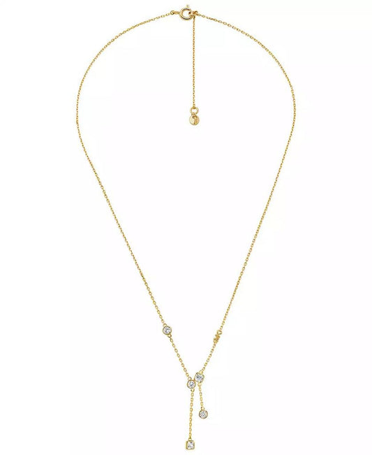 Brilliance Lariat Cubic Zirconia Y Pendant Necklace