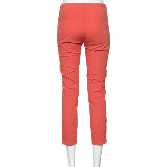 Coral Pink Cotton Tapered Leg Pants S